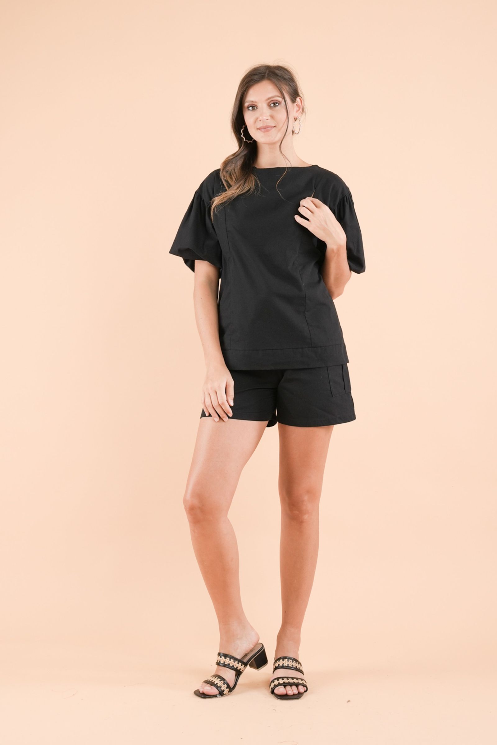 GET SPOTTED SHOP STOCKS Mix and Match Bottoms: Ava Puff-sleeved Top