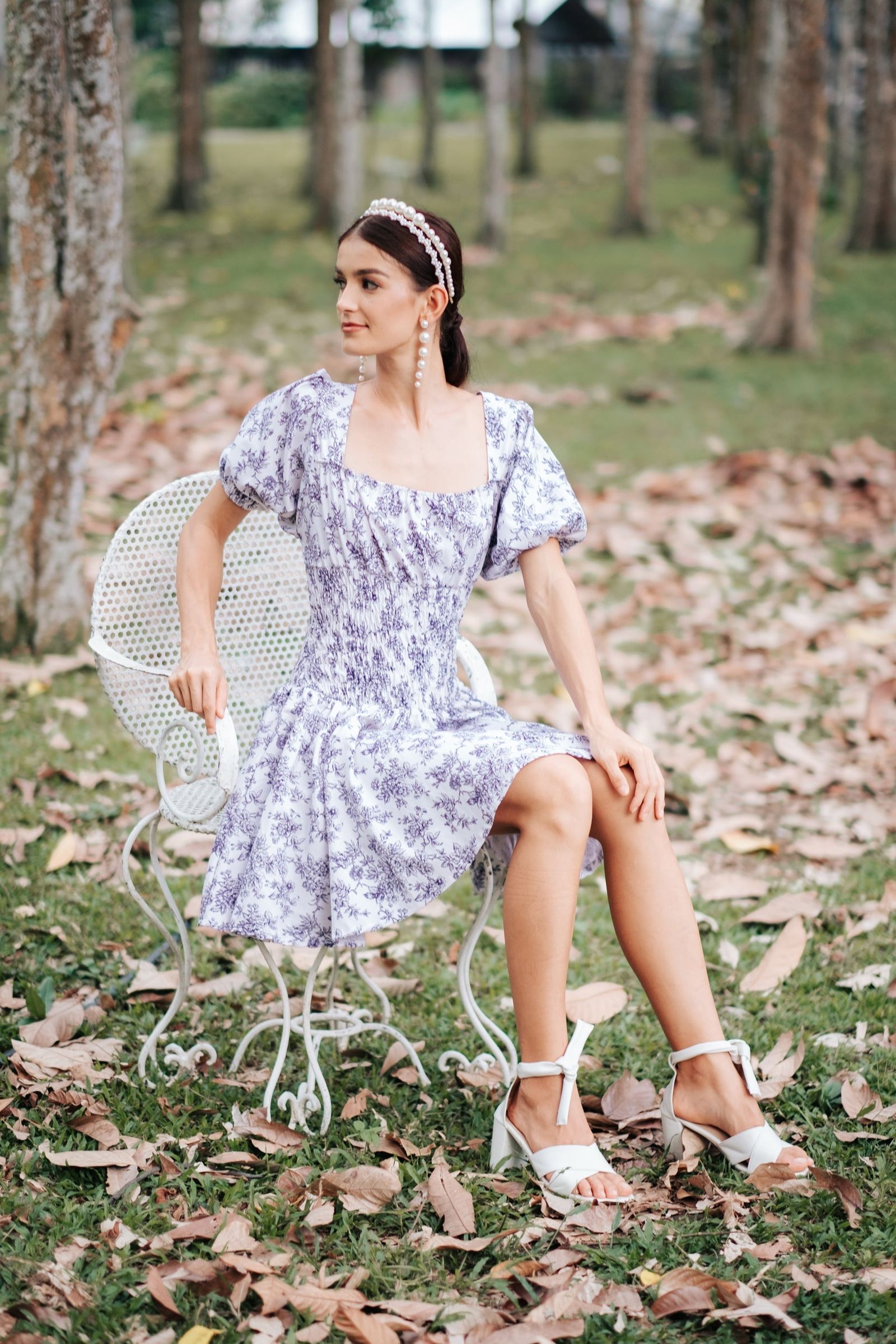 GET SPOTTED SHOP STOCKS  Jenny Blue Porcelain: Daisy Floral Smocked-waist Dress