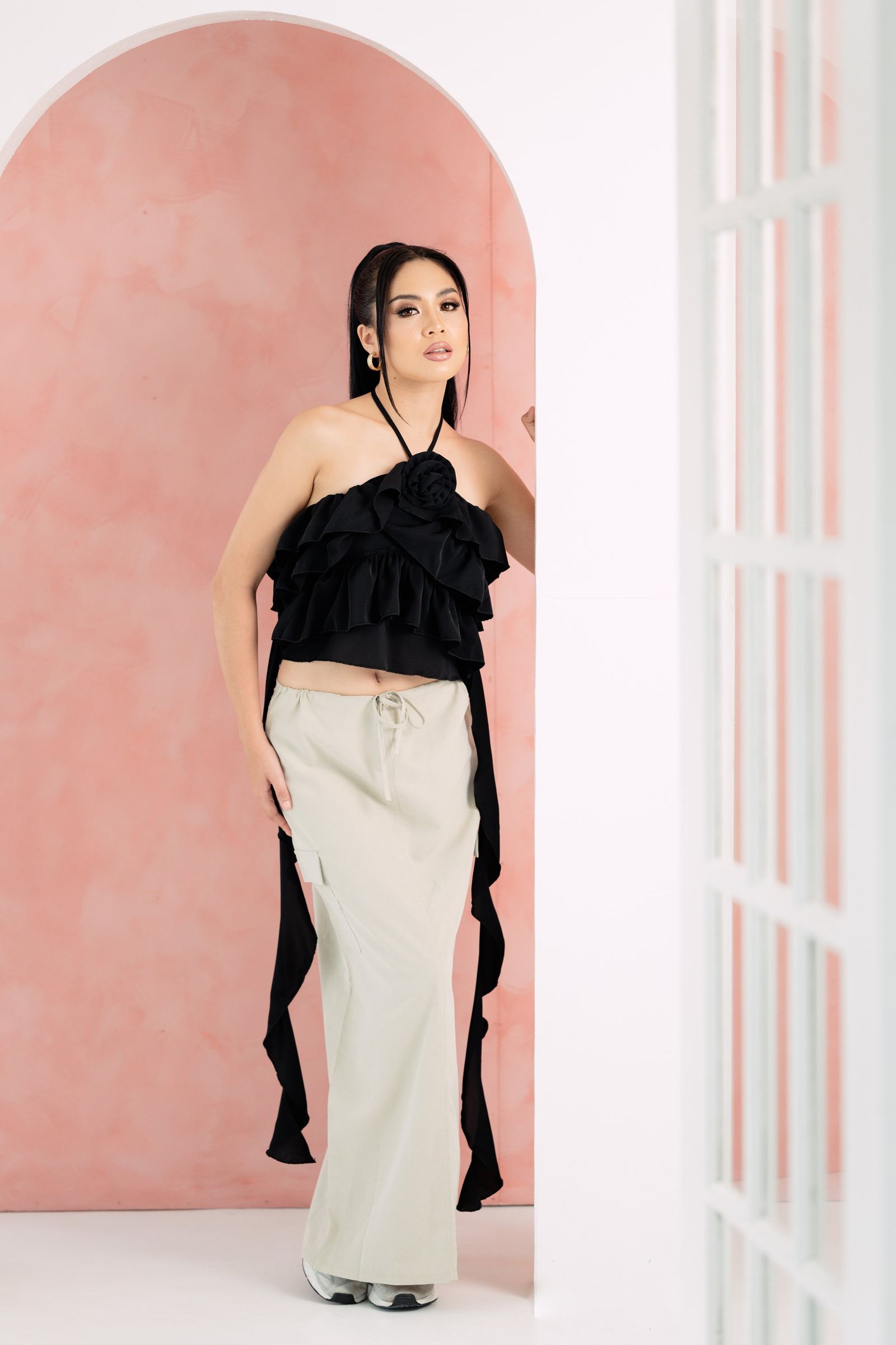 GS Gen Z: Apricot Cargo Maxi Skirt