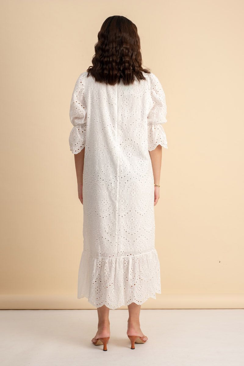 Alexa White Midi Dress