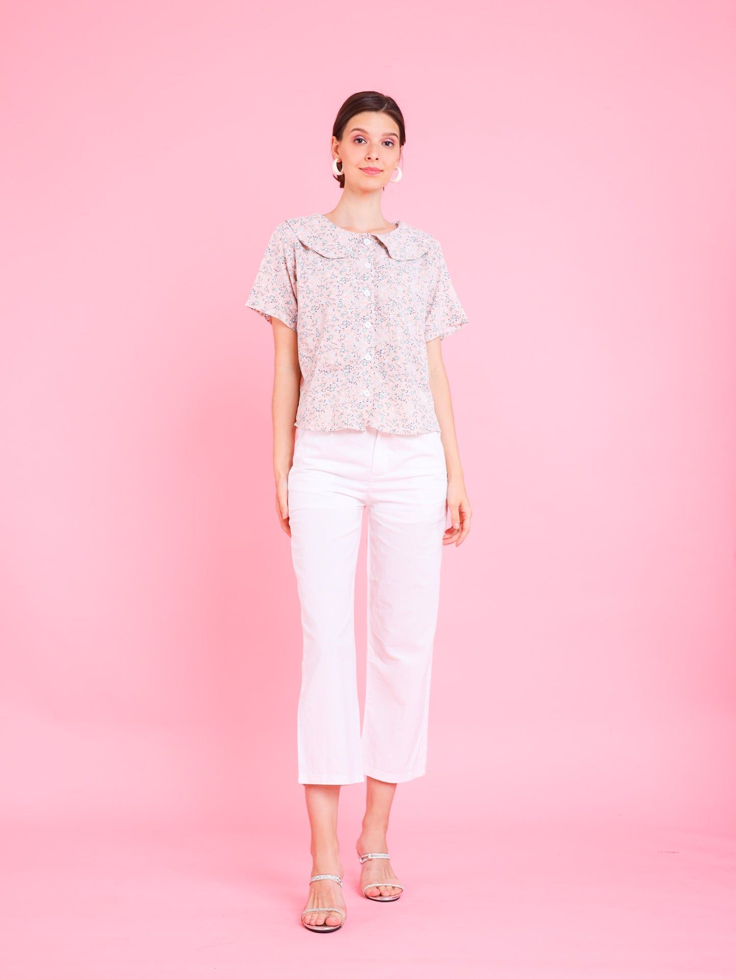 GET SPOTTED SHOP STOCKS Barbiecore: Sofia Collared Top