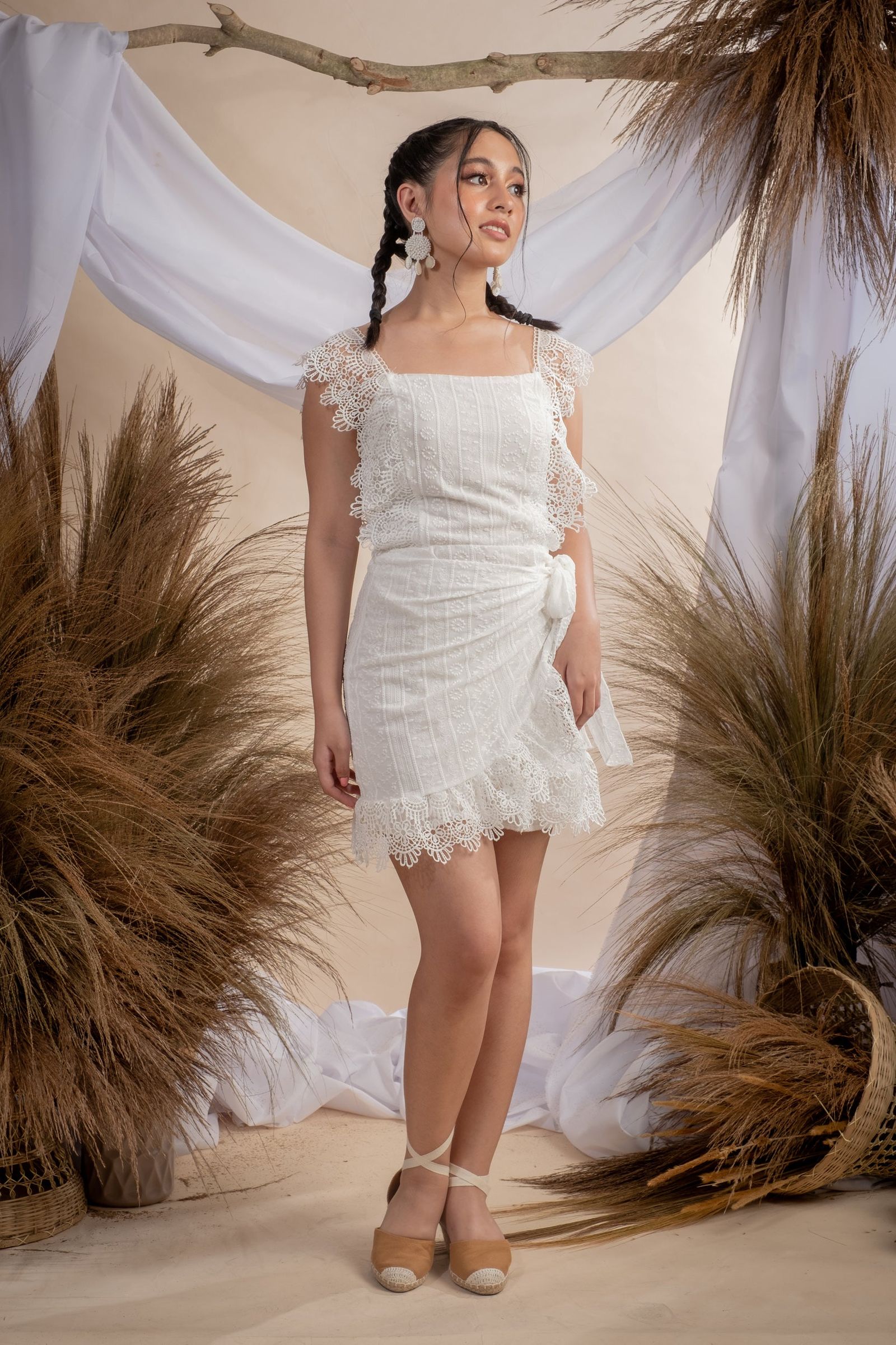 Musa Sexy Back Dress with Lace Trimmings