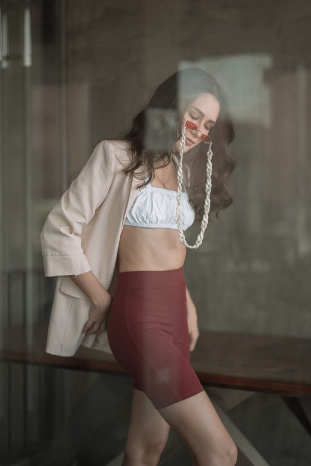Shop Hygge x GS: Biker Shorts in Maroon