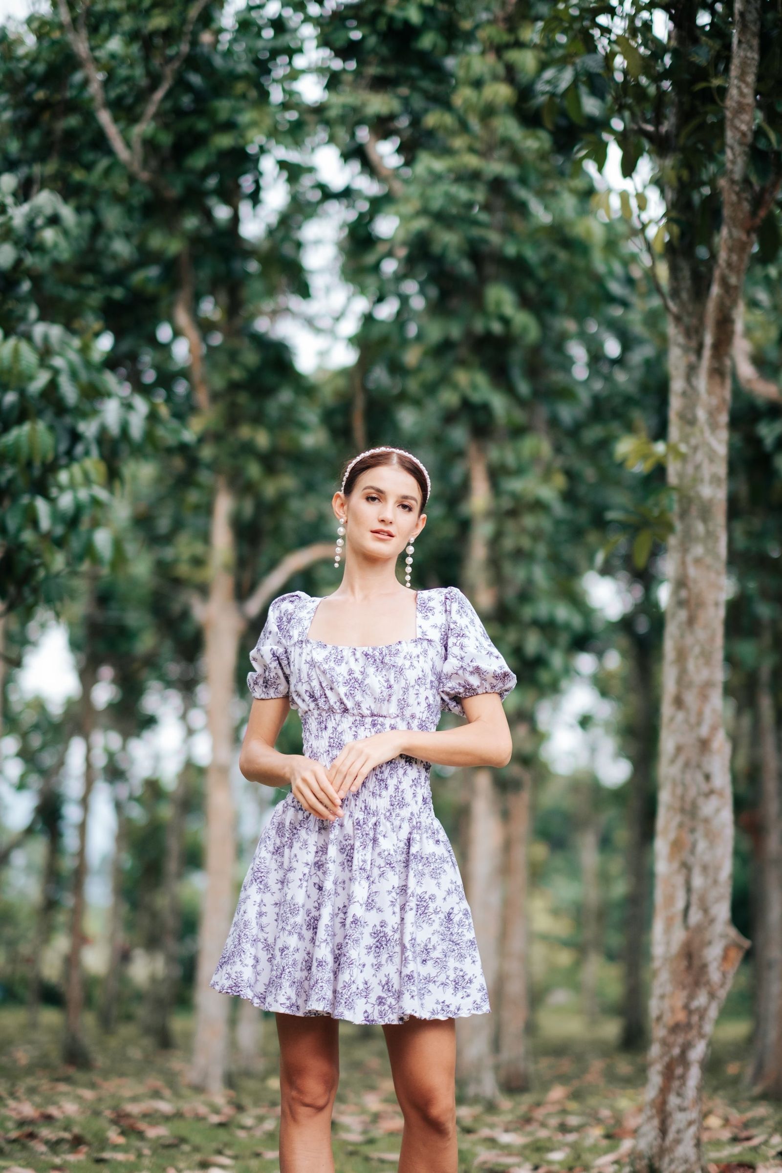 GET SPOTTED SHOP STOCKS  Jenny Blue Porcelain: Daisy Floral Smocked-waist Dress