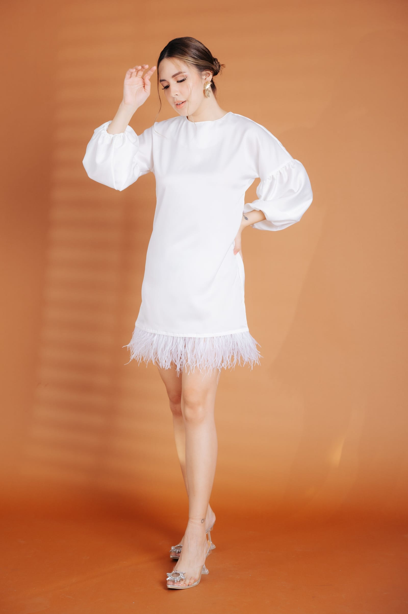 Alhambra x GS: The Giorgio Dress with Ostrich Feathers