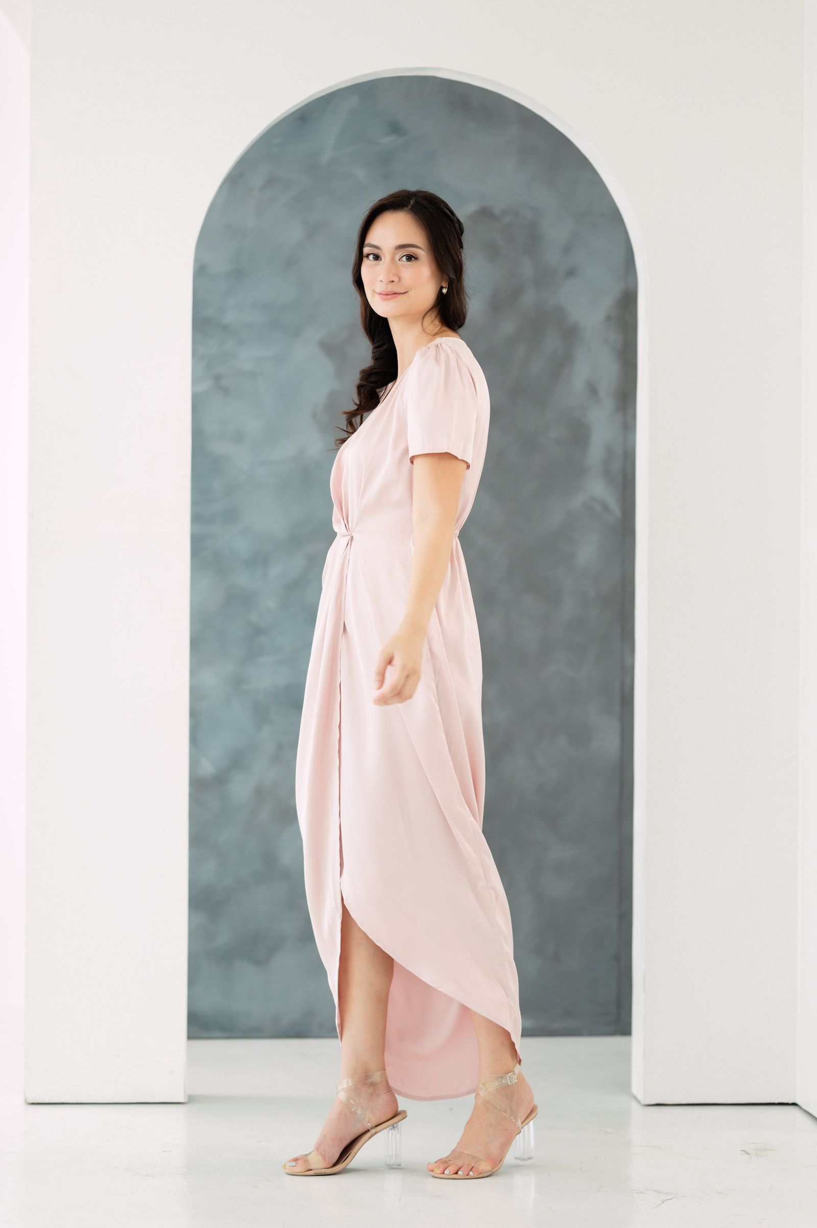 GS Party: Johanna Silk Dress with Sleeves