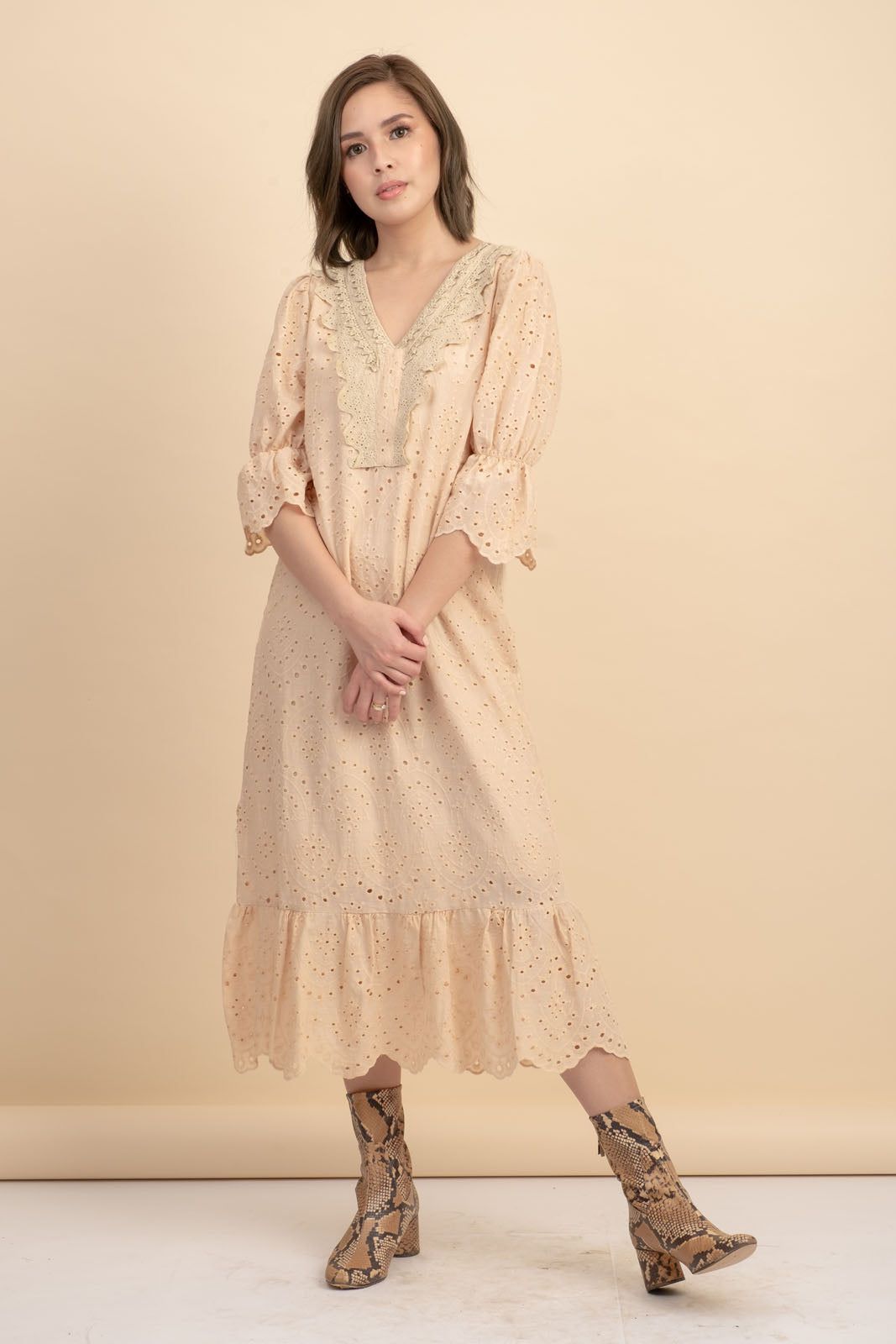Alexa Nude Midi Dress