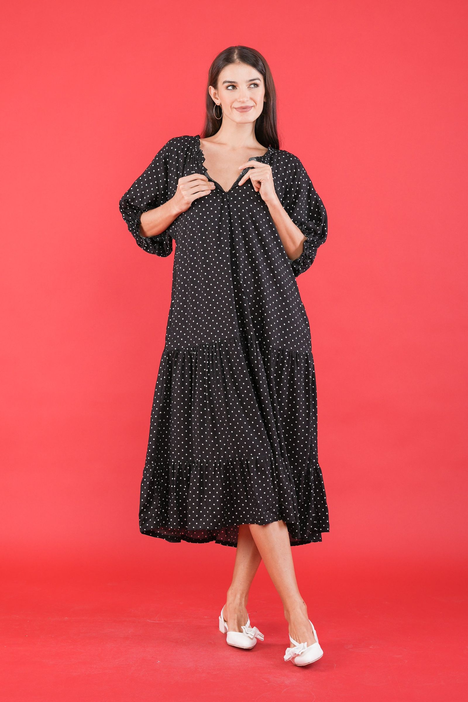 GET SPOTTED SHOP STOCKS GS Polka 2: Aadi Shift Dress