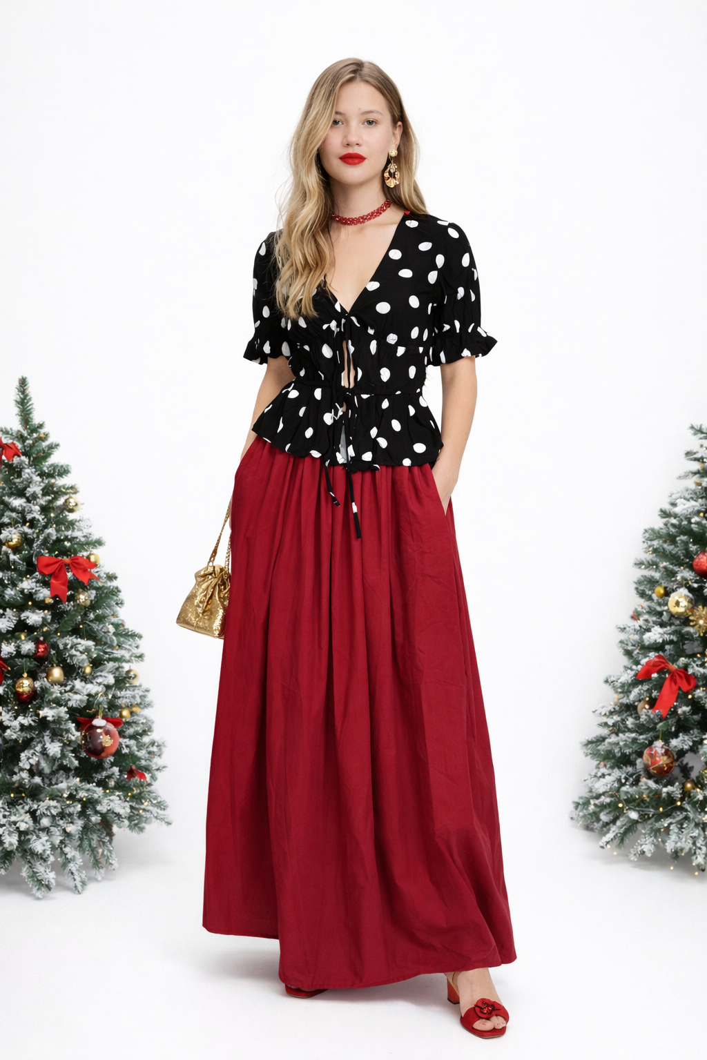 GS Holiday II 2025: Nayeon Skirt with Pockets in Red