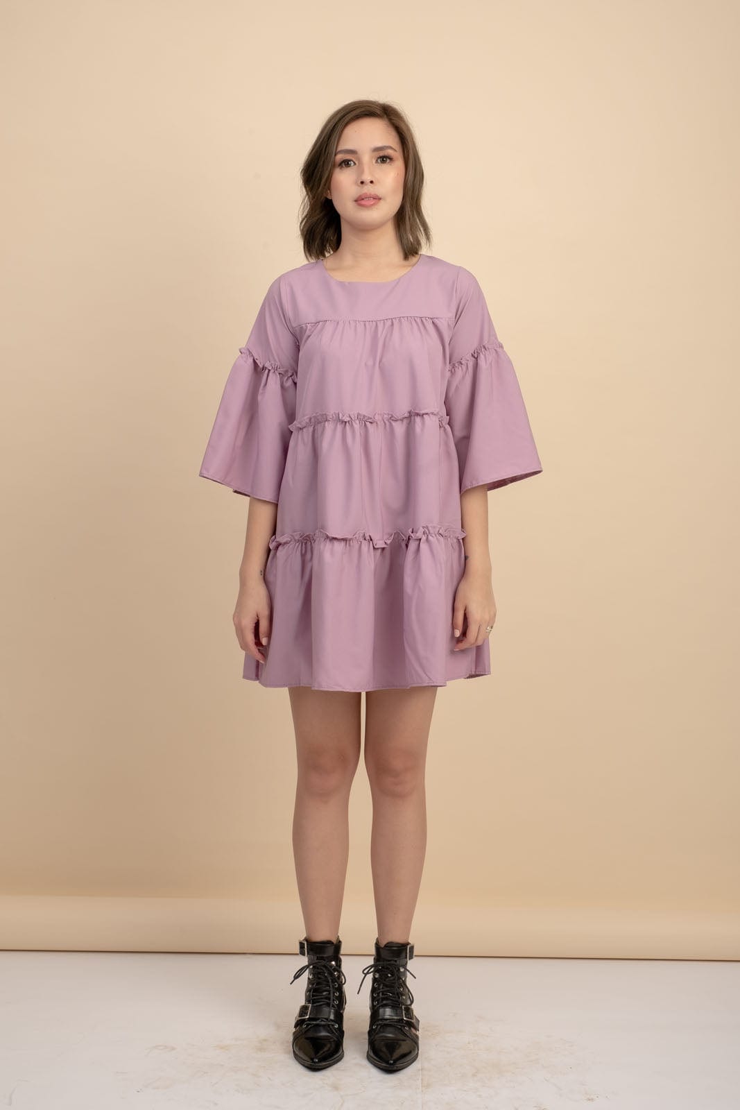 Weslynn Purple Babydoll Dress
