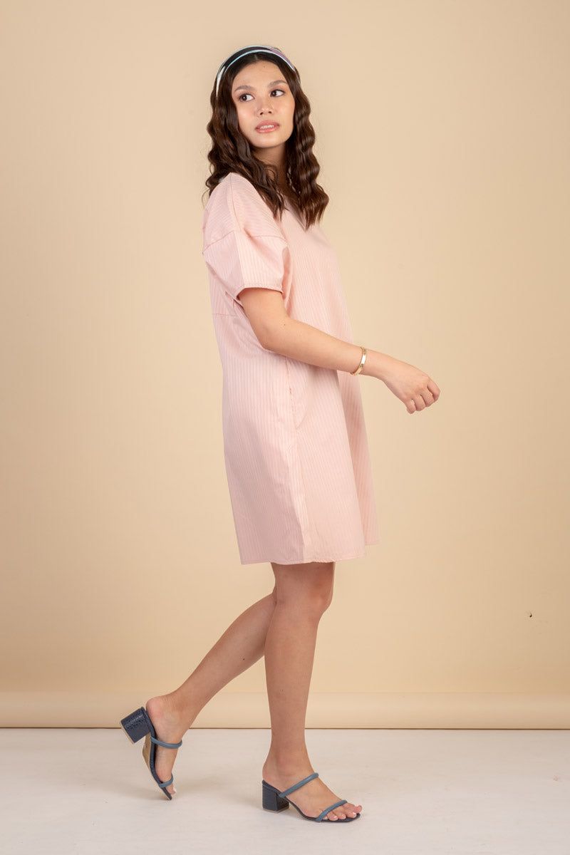 Sofie Bubble Sleeve Dress in Pink