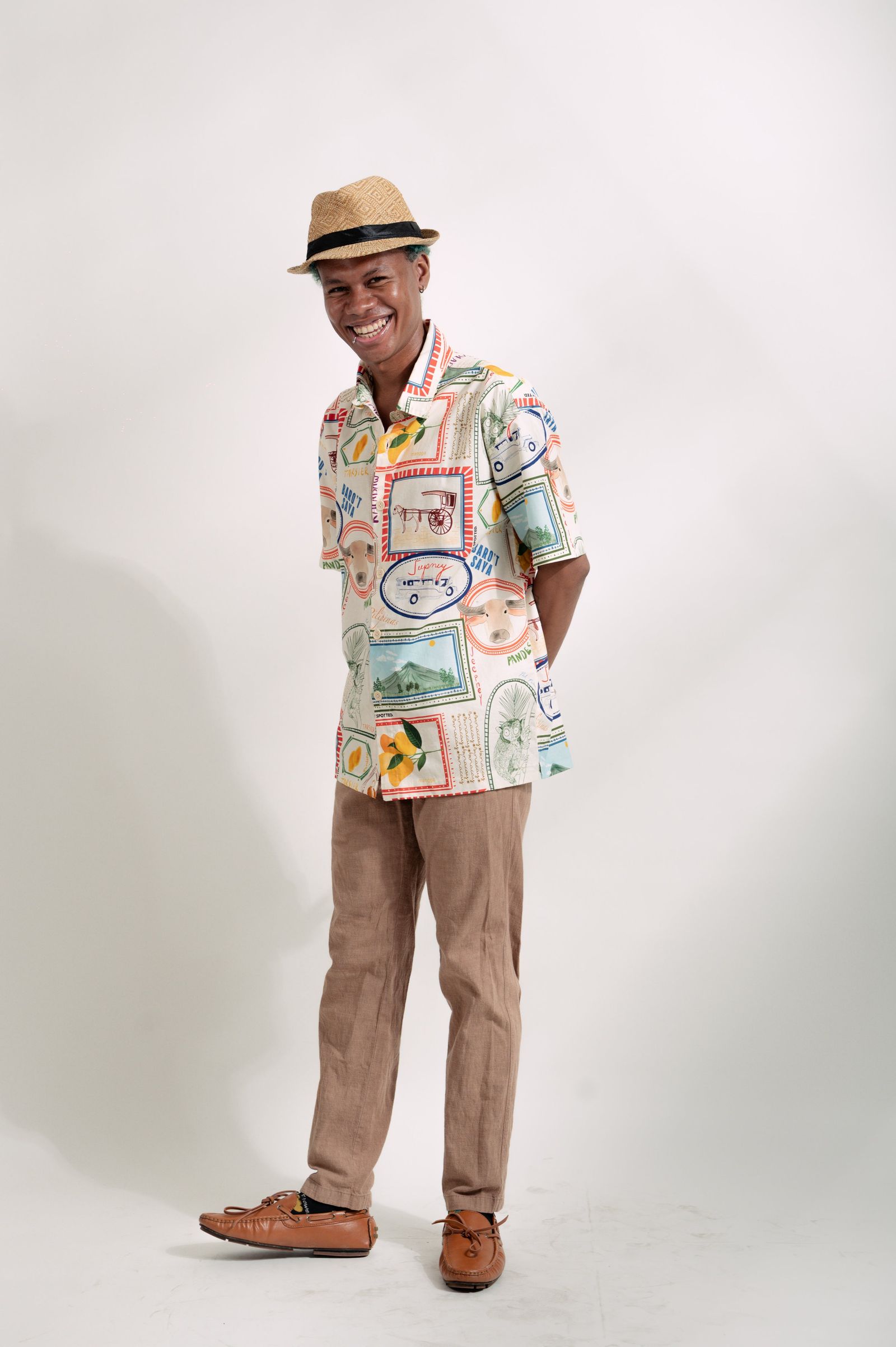 MNL EMGEE by Get Spotted : Beni Buttondown in Pamana Postmark Fabric