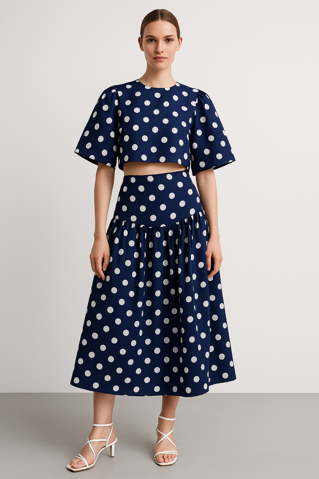 EMGEE by Get Spotted Holiday Col 2 2025: Christine Polka Skirt in Blue