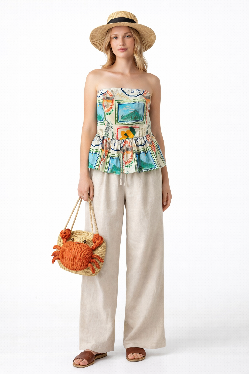 MNL EMGEE by Get Spotted: Ashley Tube Top in Pamana Postmark Fabric