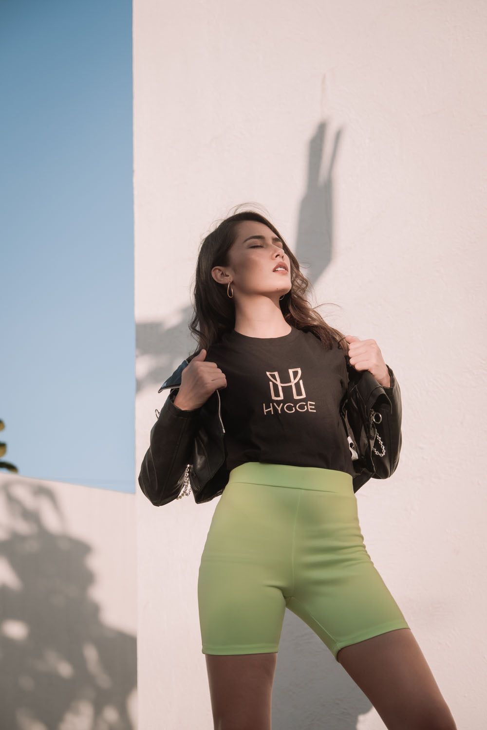 Shop Hygge x GS: Biker Shorts in Neon Green