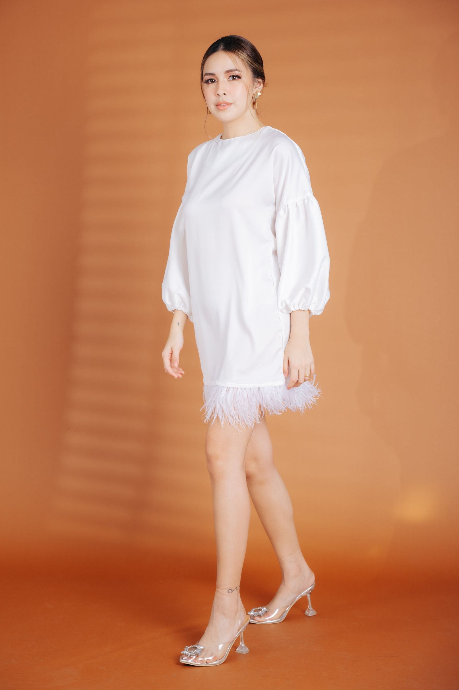 Alhambra x GS: The Giorgio Dress with Ostrich Feathers