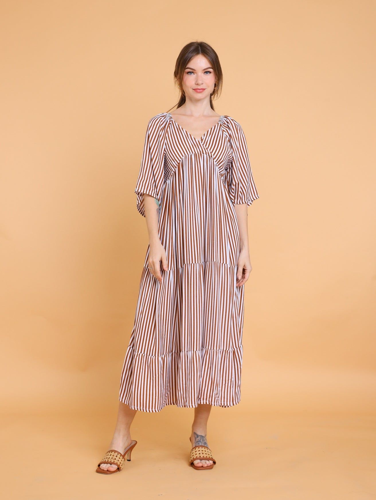 GET SPOTTED SHOP STOCKS Brown Collection: Ladonna Maxi Dress