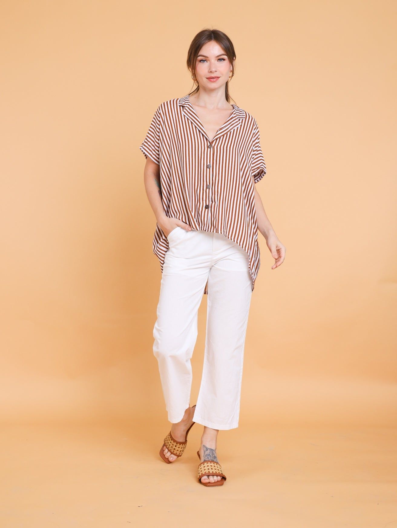 GET SPOTTED SHOP STOCKS Brown Collection: Adrienne Top