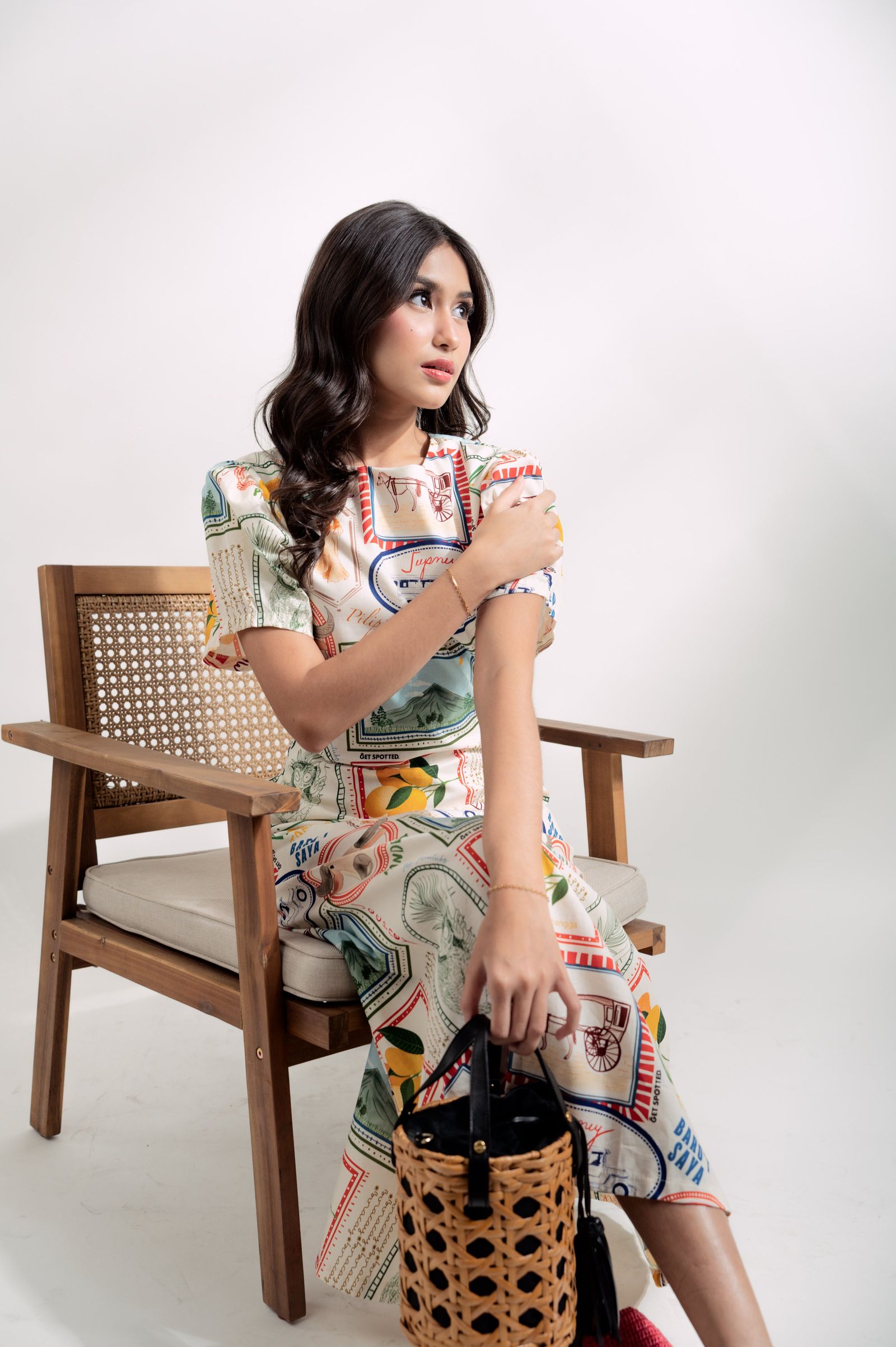 MNL EMGEE by Get Spotted: Katrina Maxi Dress in Pamana Postmark Fabric