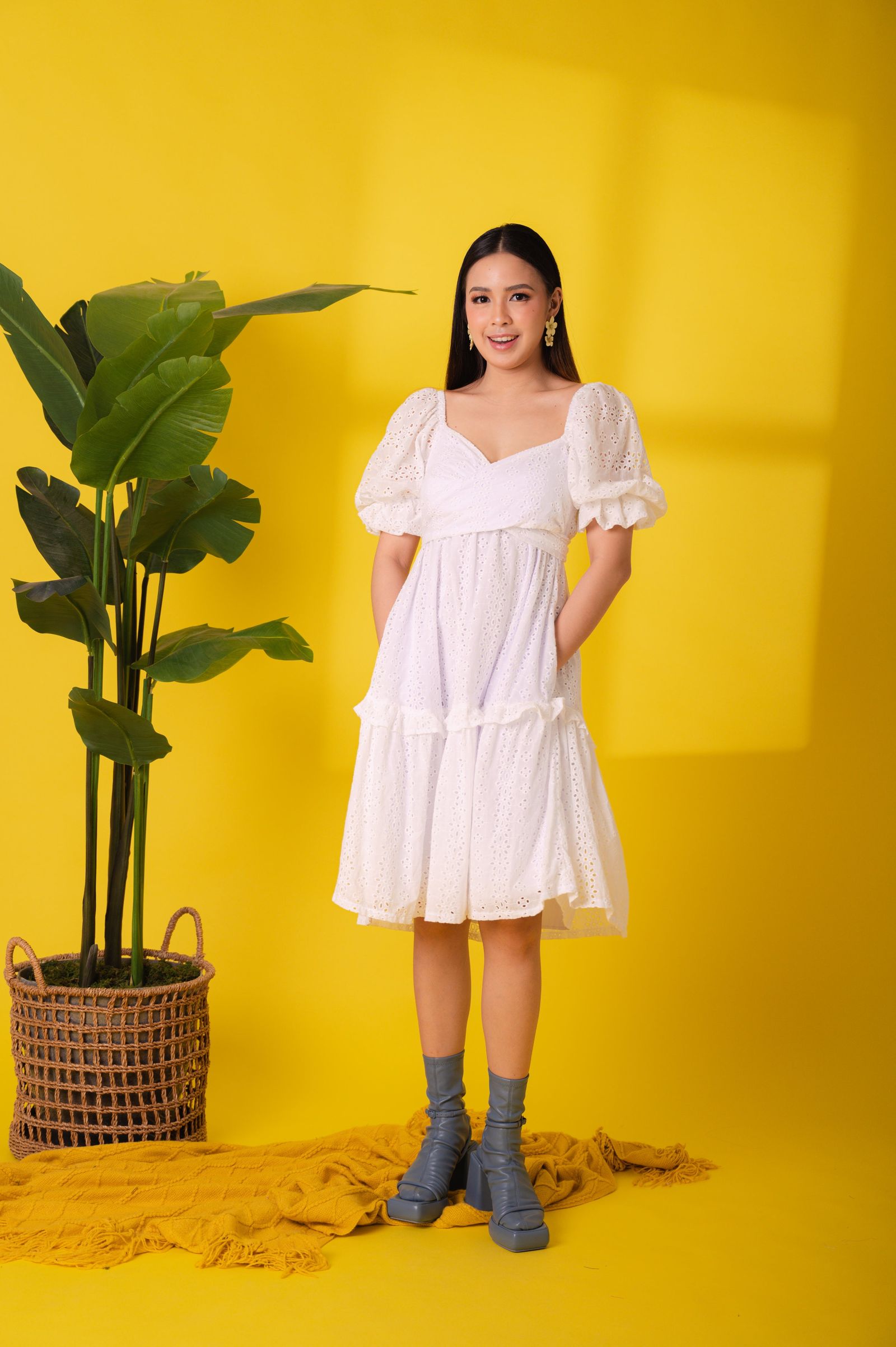 GET SPOTTED SHOP STOCKS Jenny Eyelet 3: Leni Premium Eyelet Wrap Dress