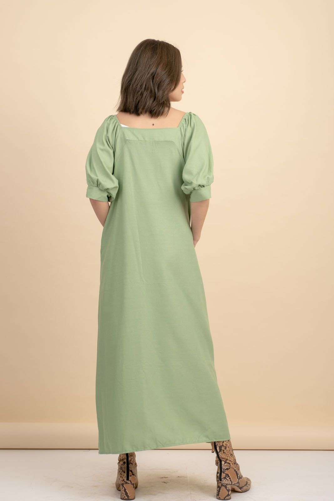 Carrie Mint Linen Maxi Dress