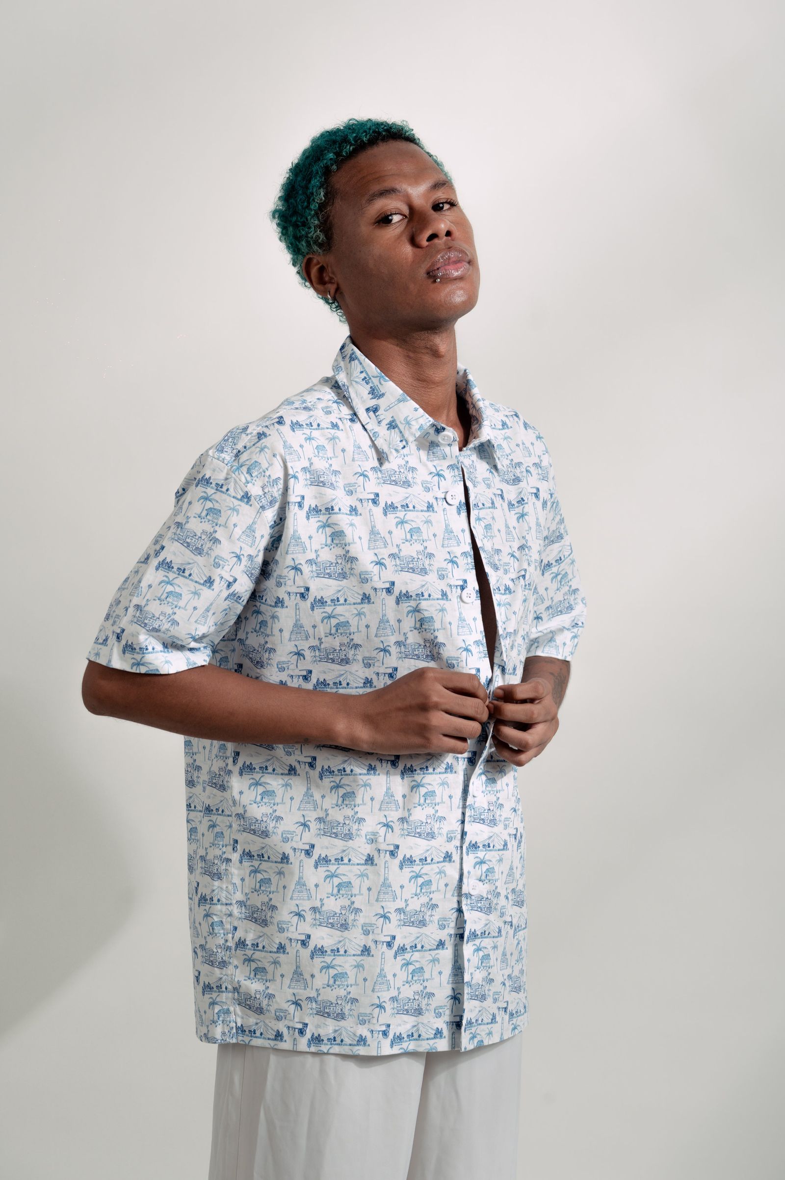 MNL EMGEE by Get Spotted : Beni Buttondown in Toile de Pinoy Fabric