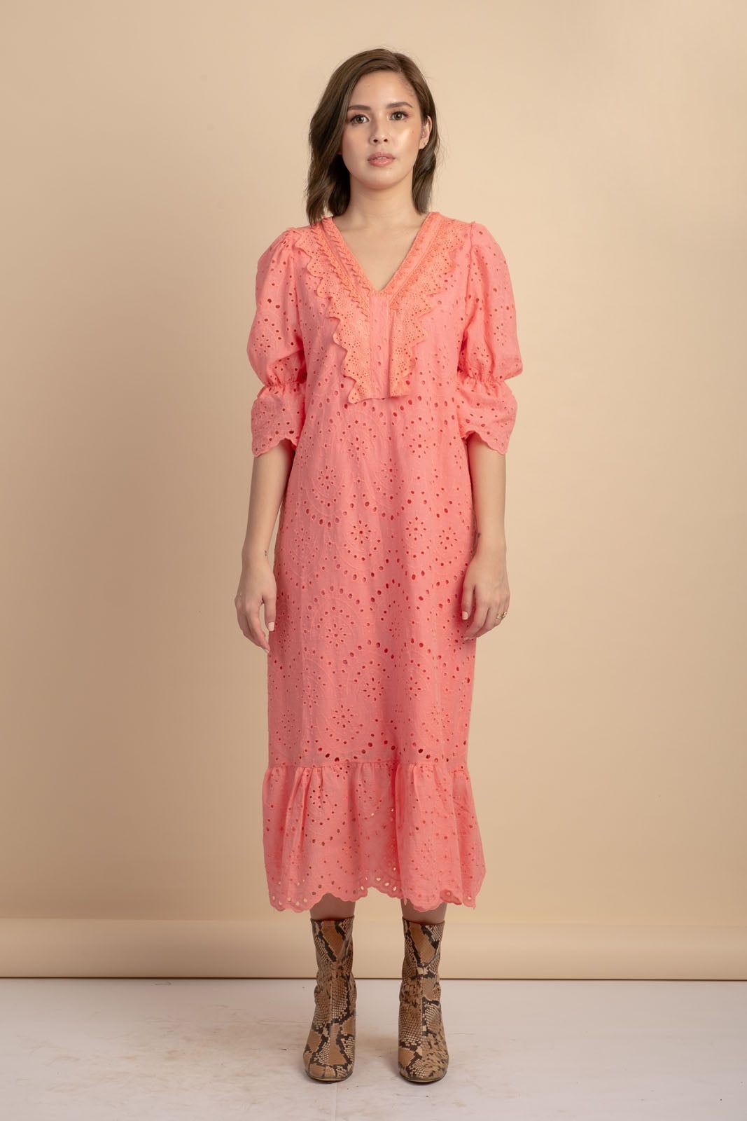 Alexa Pink Midi Dress