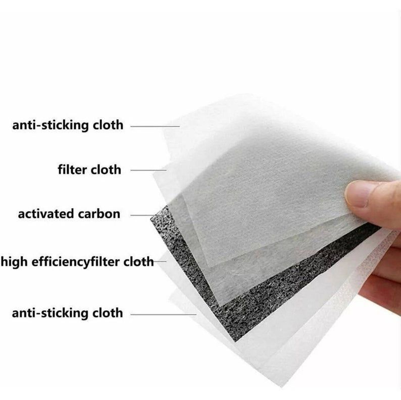 PM2.5 Activated Carbon Replacement Filter for Face Mask - Set of 10