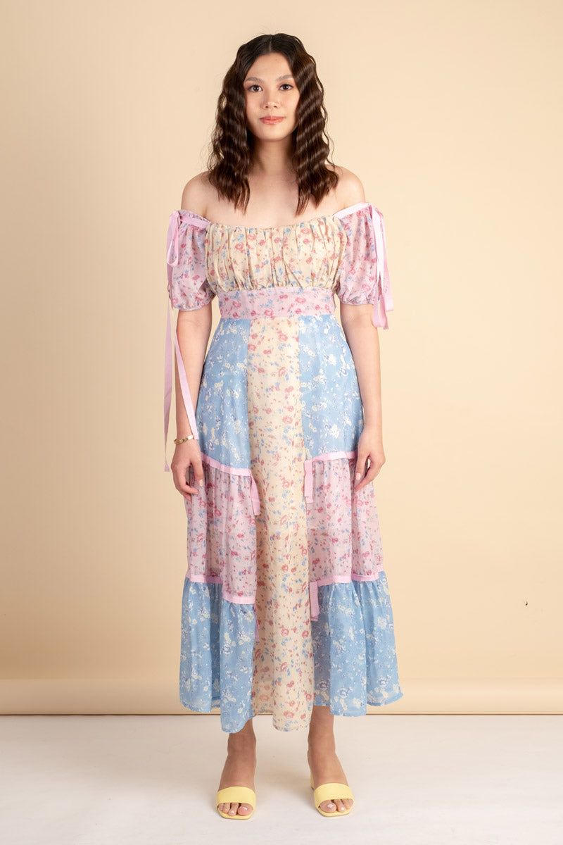 Alea Printed Floral Dress Pink/Blue