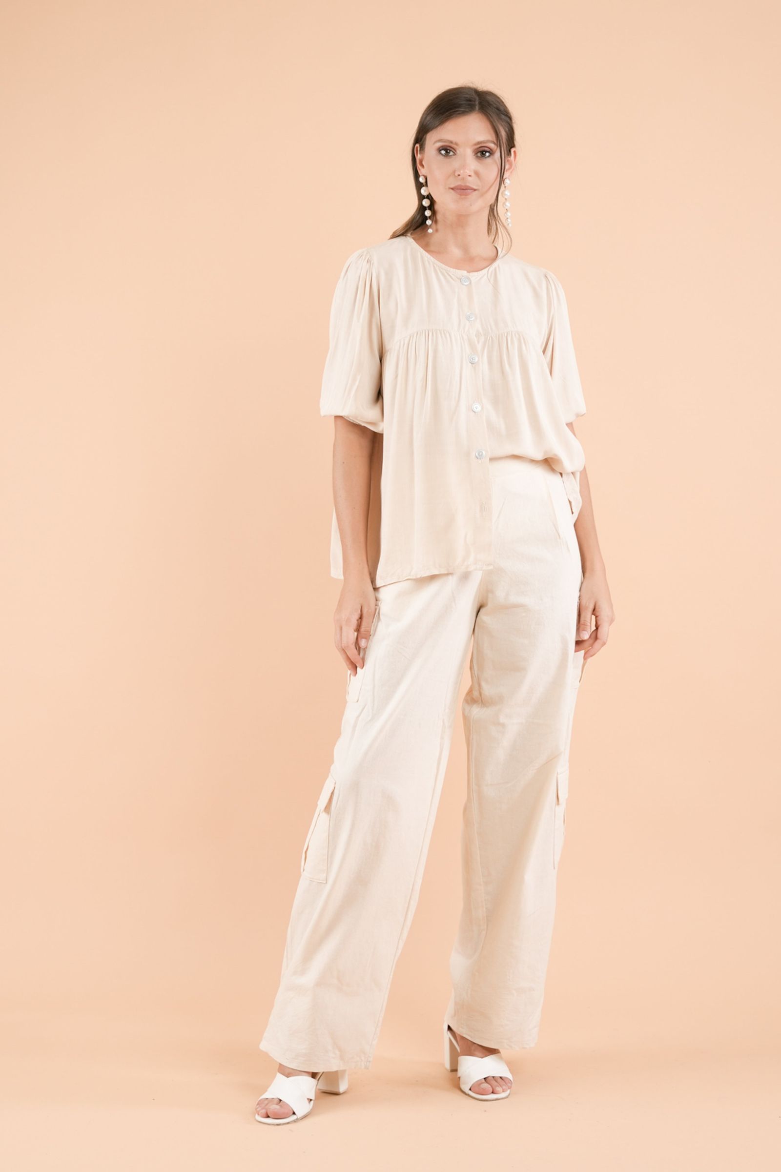 GET SPOTTED SHOP STOCKS Mix and Match Bottoms: Ella Buttoned Top