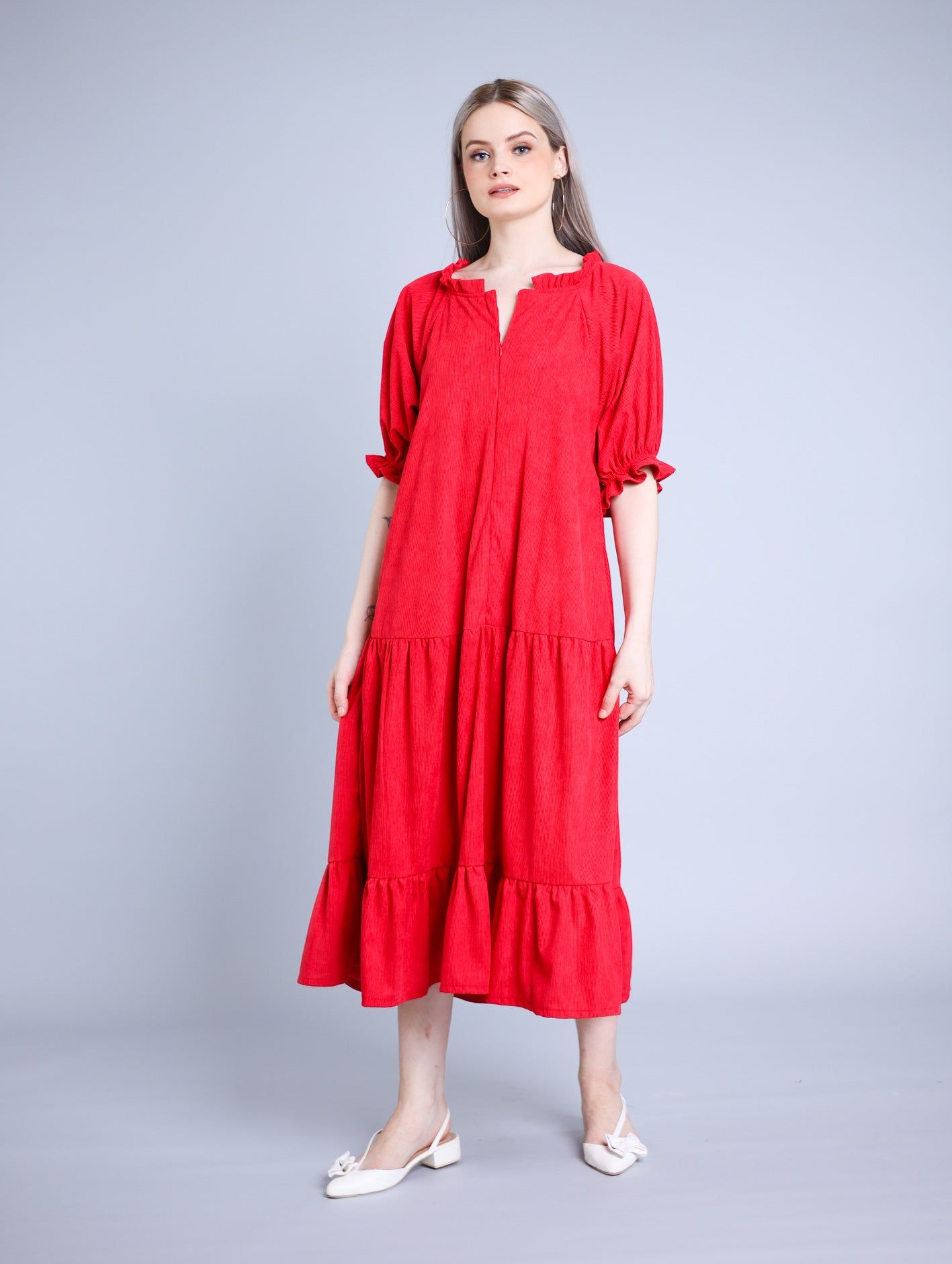 GS Holiday 2023: Audrey Dress in Christmas Red