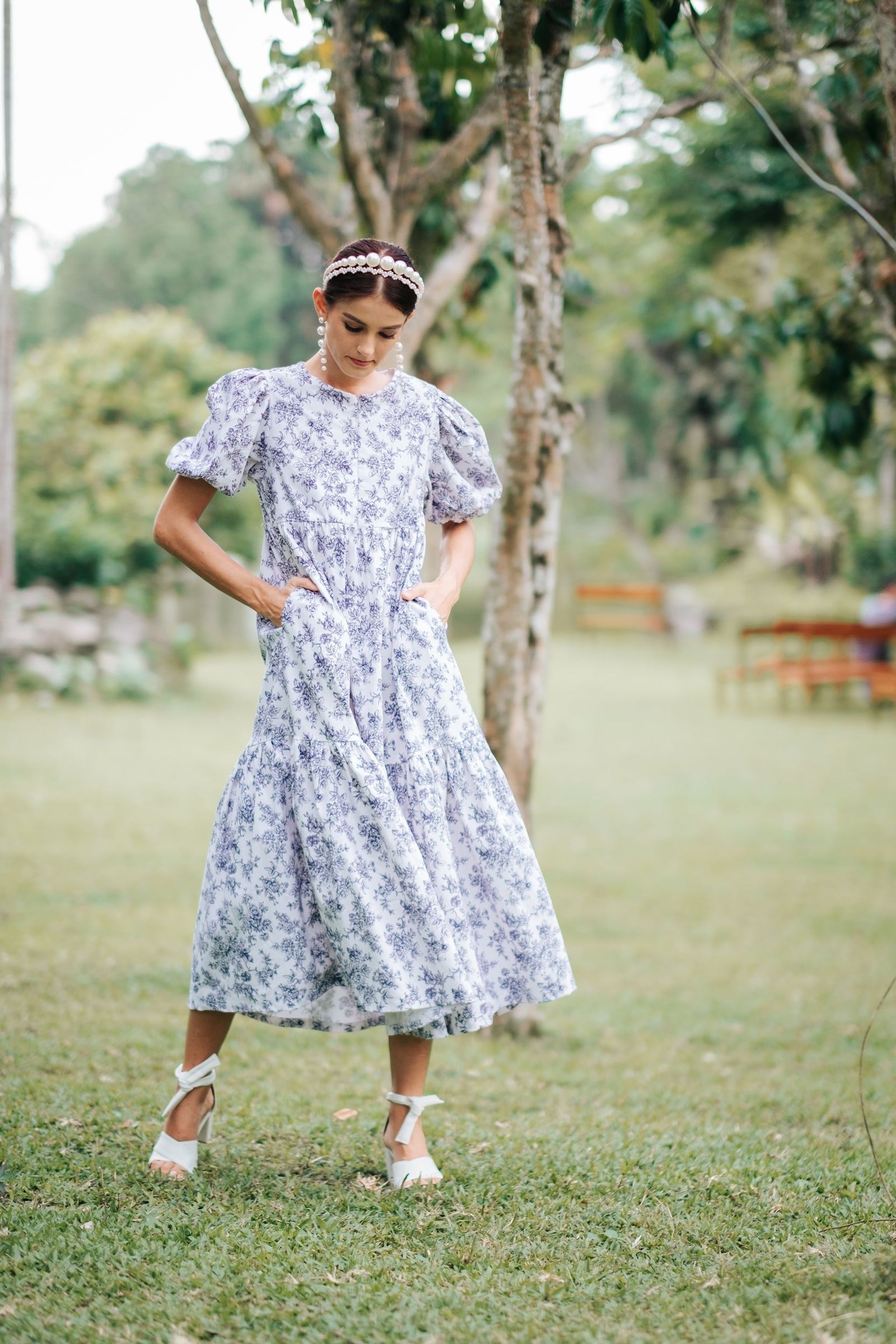 GET SPOTTED SHOP STOCKS  Jenny Blue Porcelain: Daphne Maxi Dress