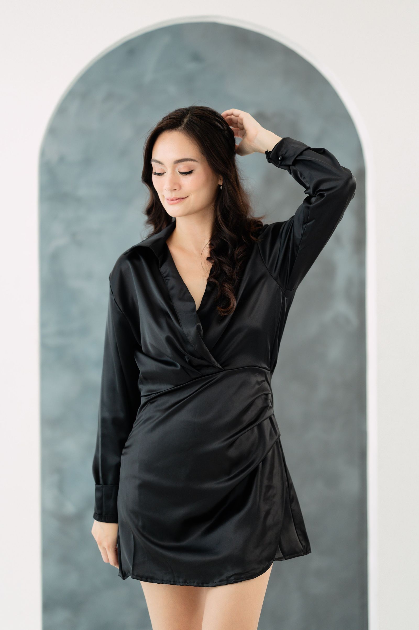 GS Party: Christine L/S Silk Dress