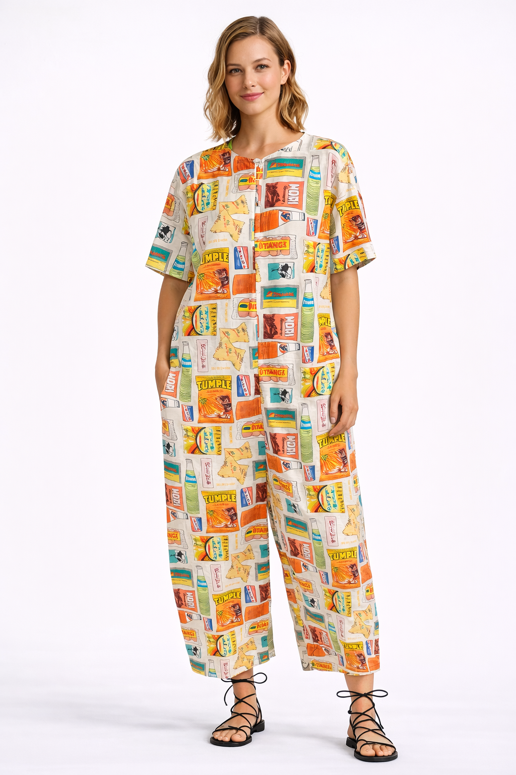 MNL EMGEE by Get Spotted: Oversized Jumpsuit in Batang 90s Fabric