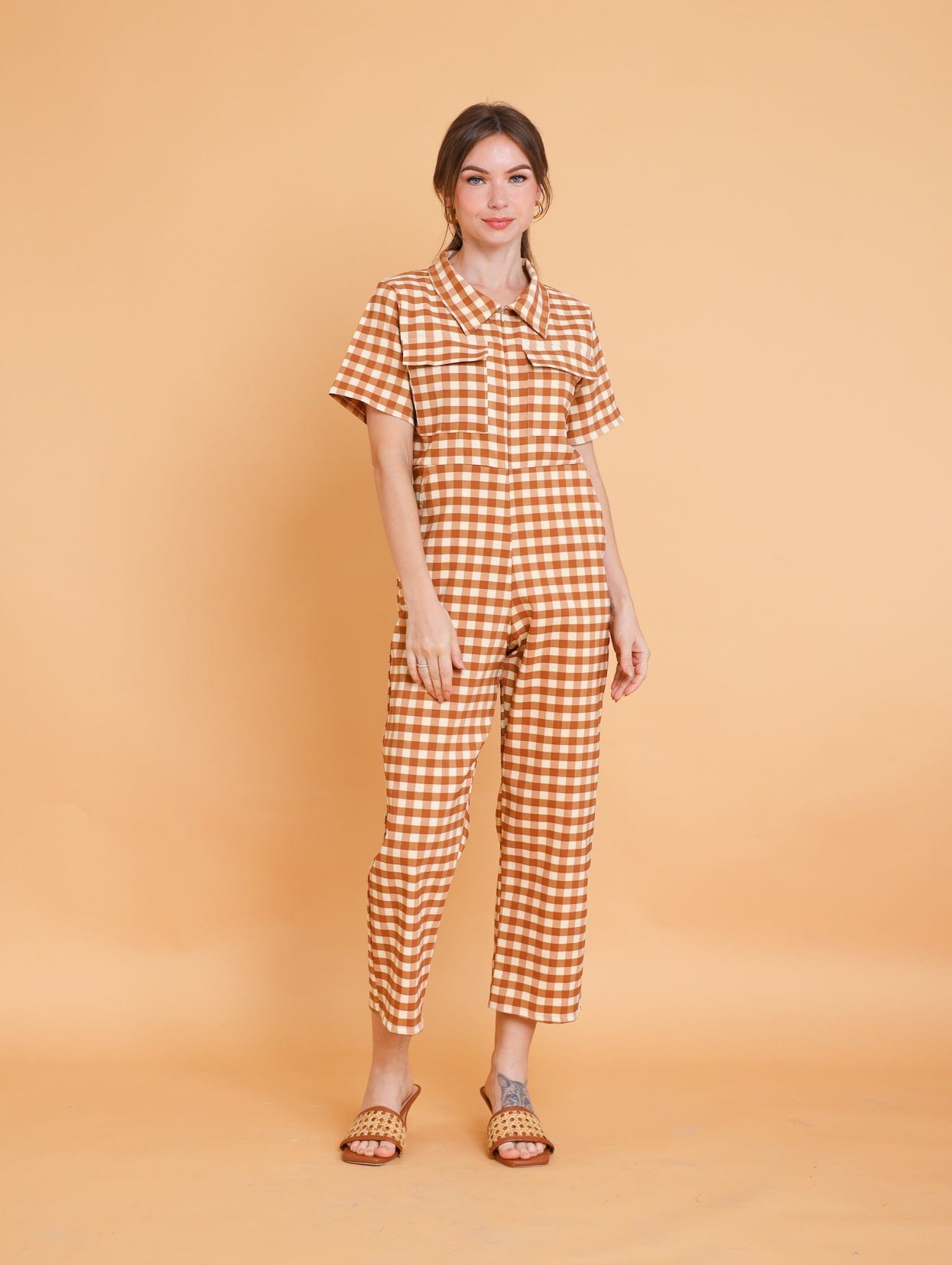 GET SPOTTED SHOP STOCKS Brown Collection: Idara Jumpsuit (LIMITED)