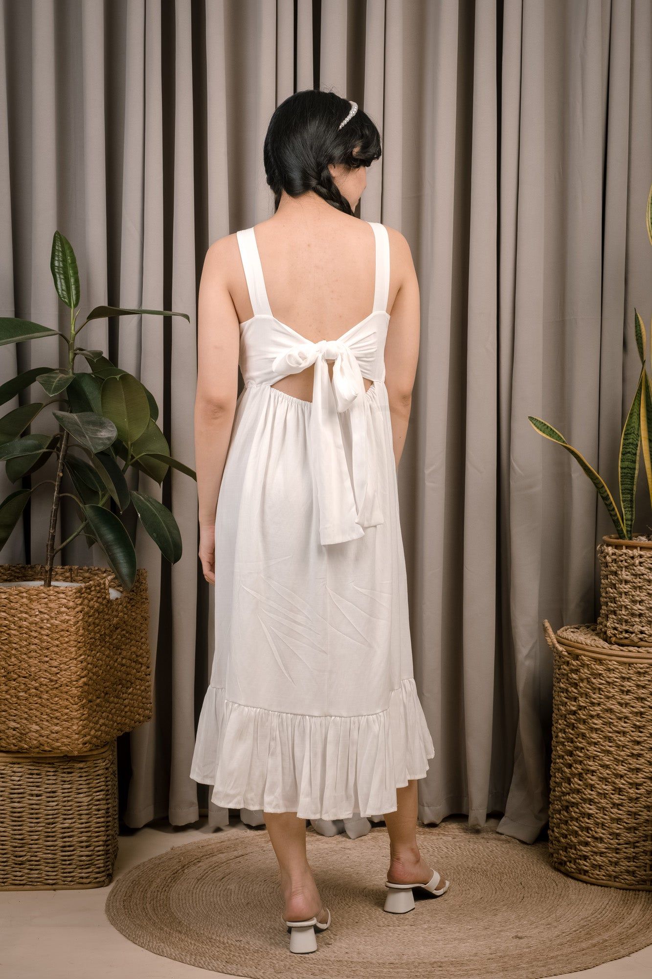 Molly White Bow Back Dress
