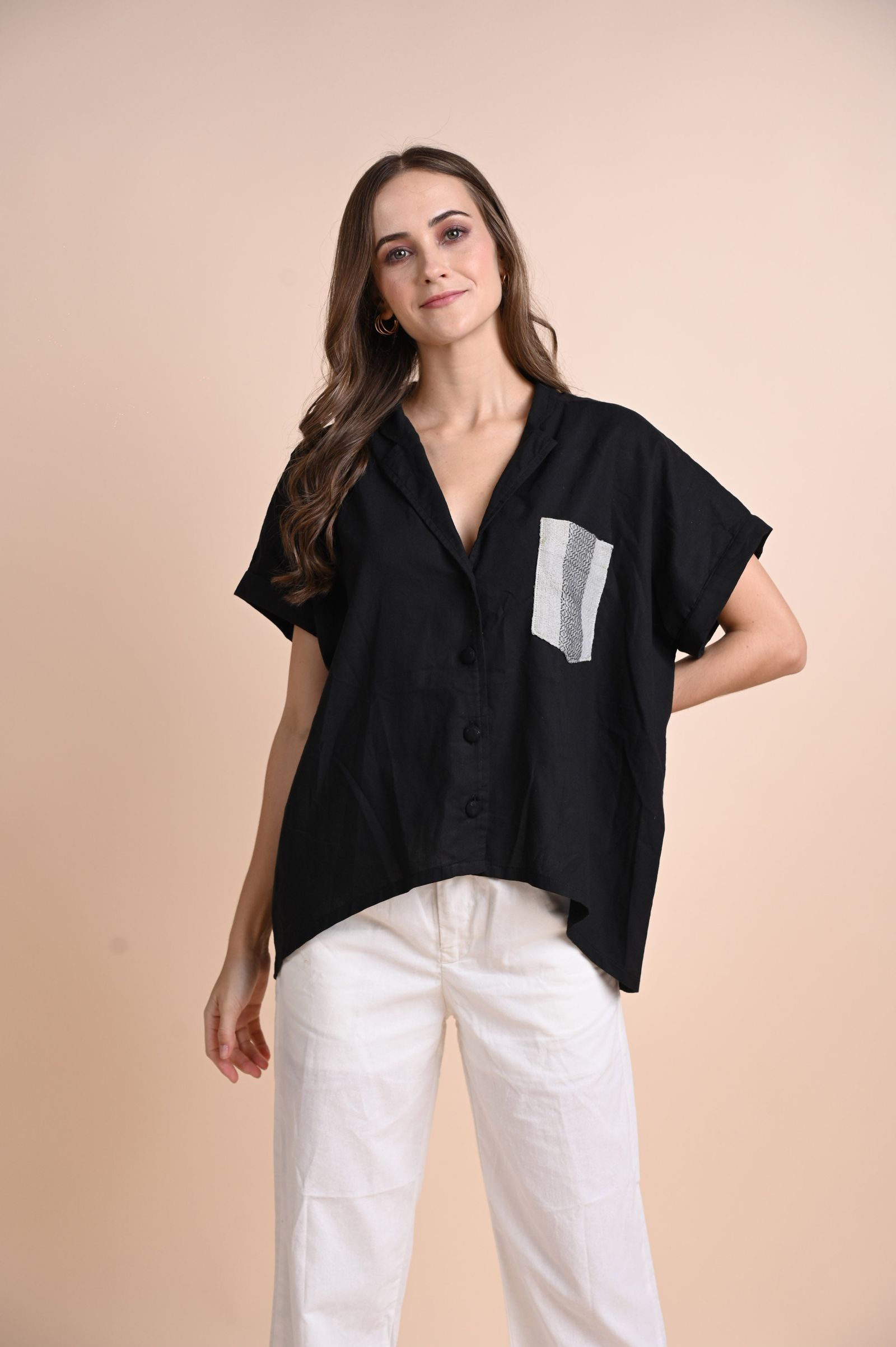 CHICKS x GS: Soledad Linen Black Top