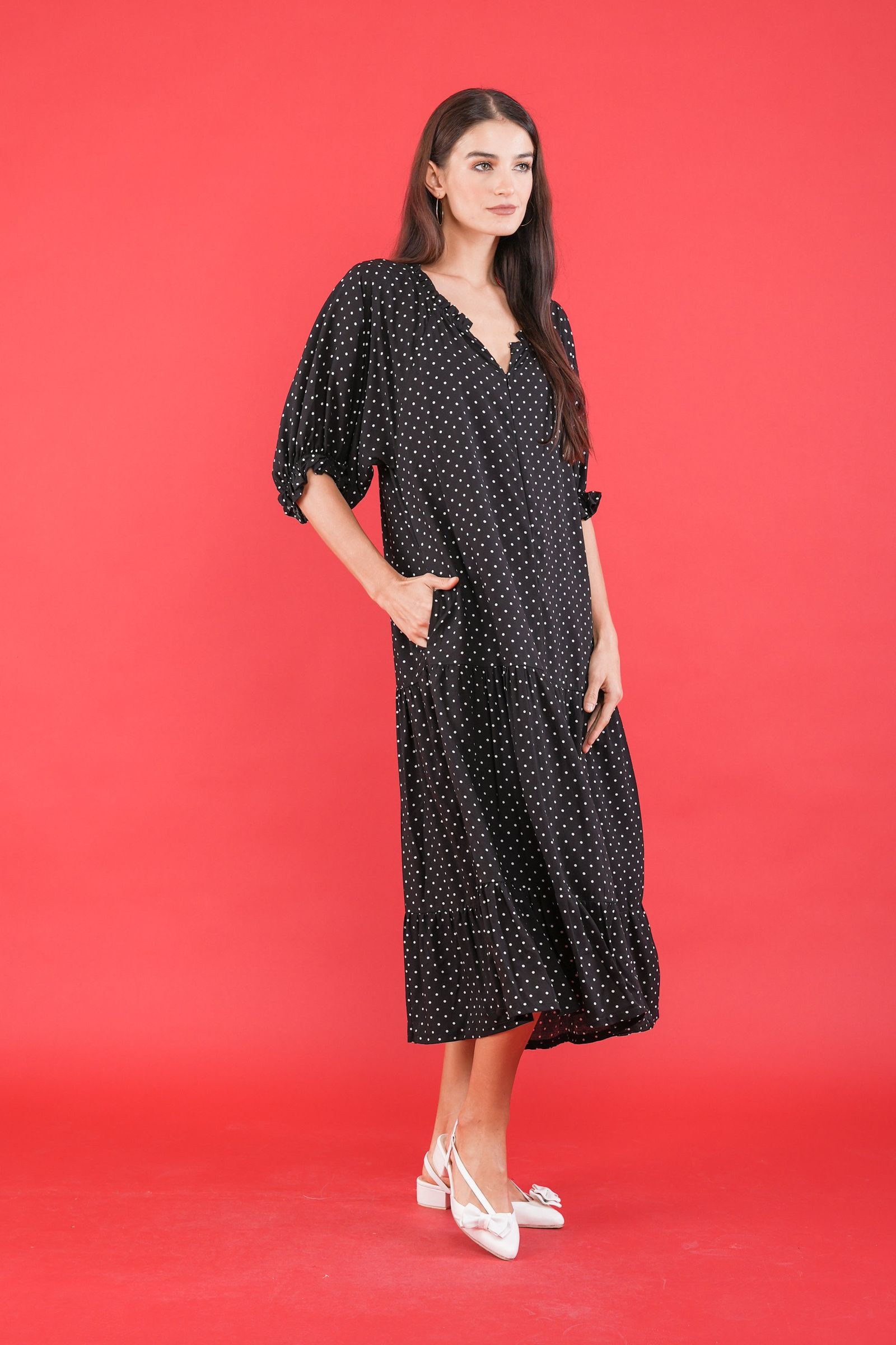 GET SPOTTED SHOP STOCKS GS Polka 2: Aadi Shift Dress