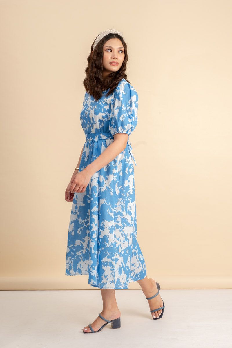 Madrid Blue/White Dress
