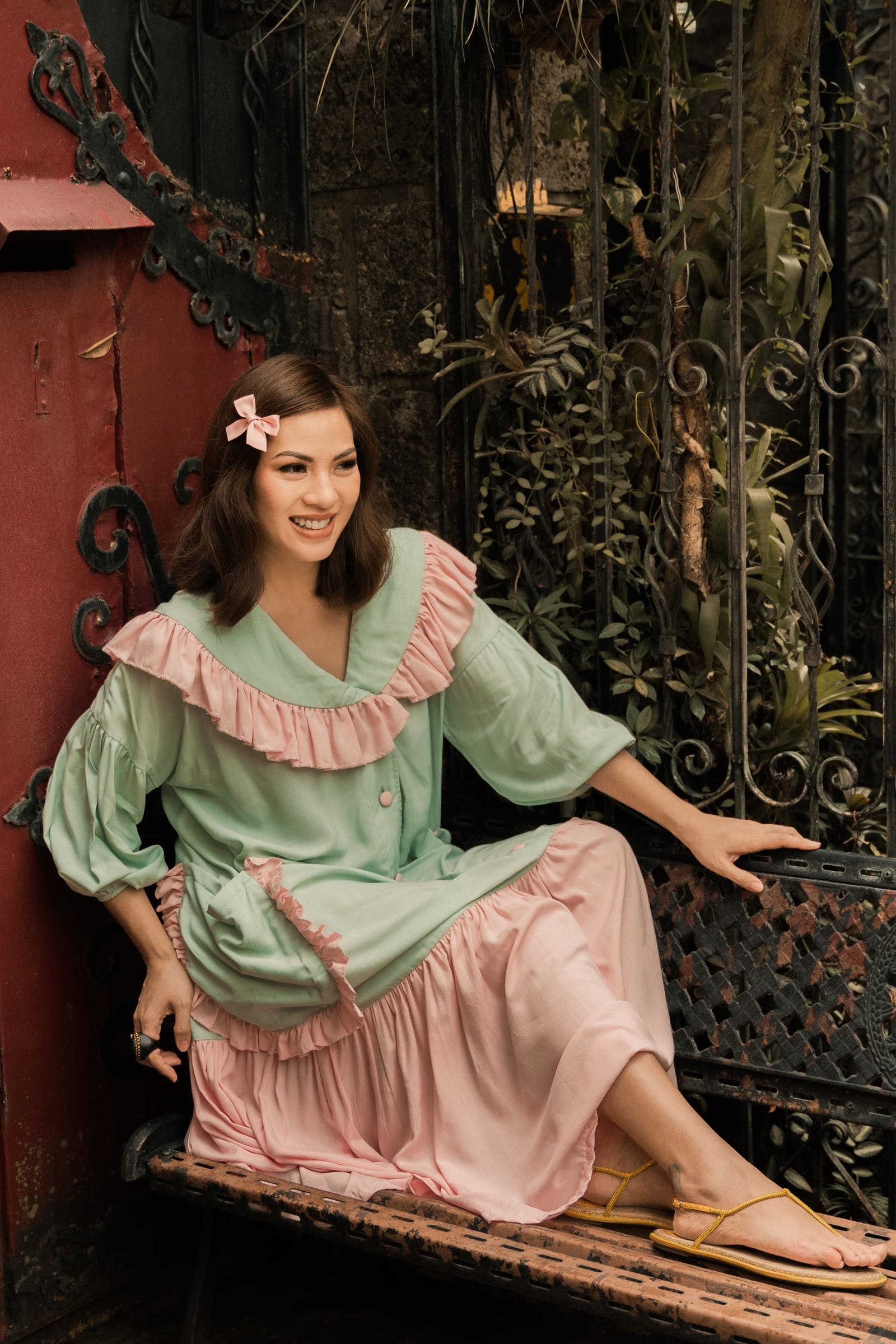 GET SPOTTED SHOP STOCK BFM x LDG 3: Dolores Pastel Plain A-Shape Dress