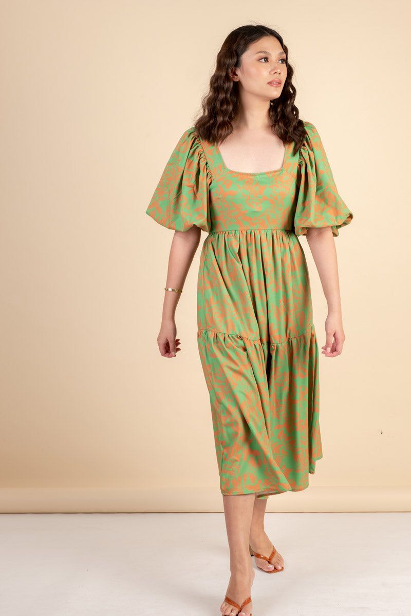 Fayette Green Floral Dress