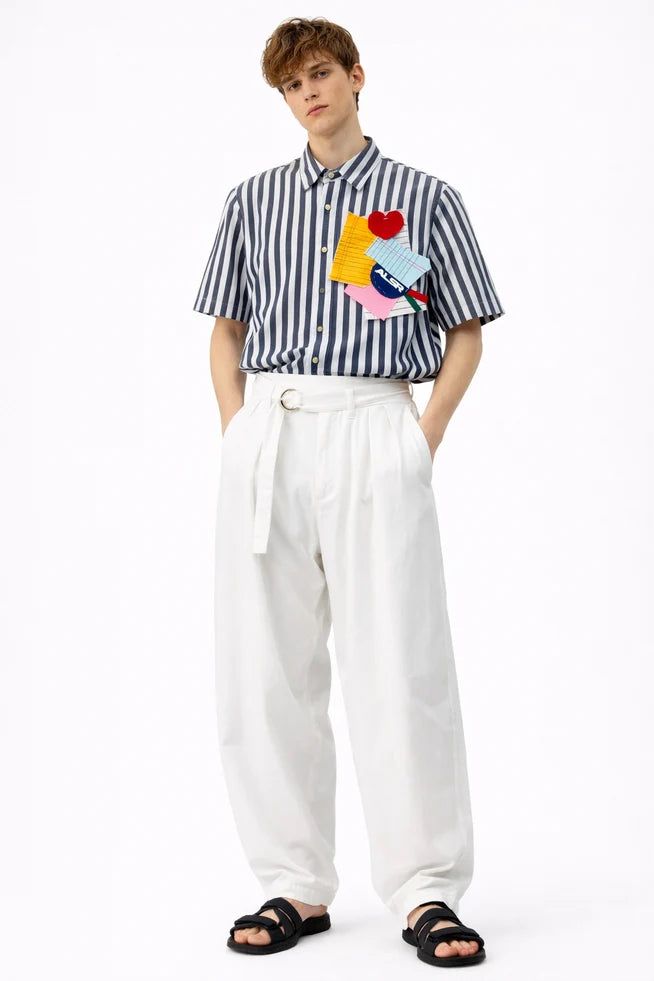 MNL EMGEE by Get Spotted: ALSR x GS Beni Button-down Linen Shirt STRIPES