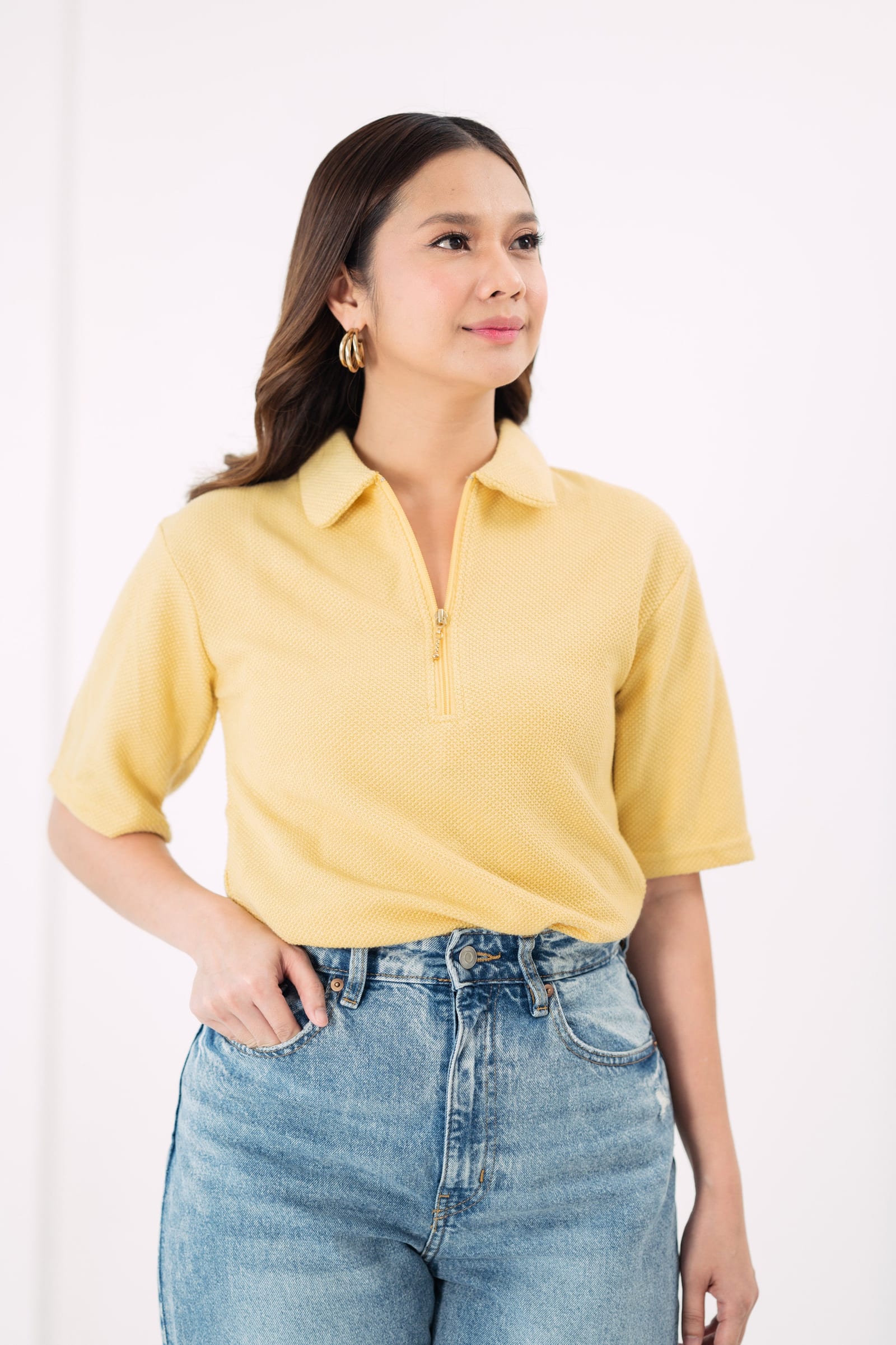 GS The Classics: Alma Zip Up Collar Top