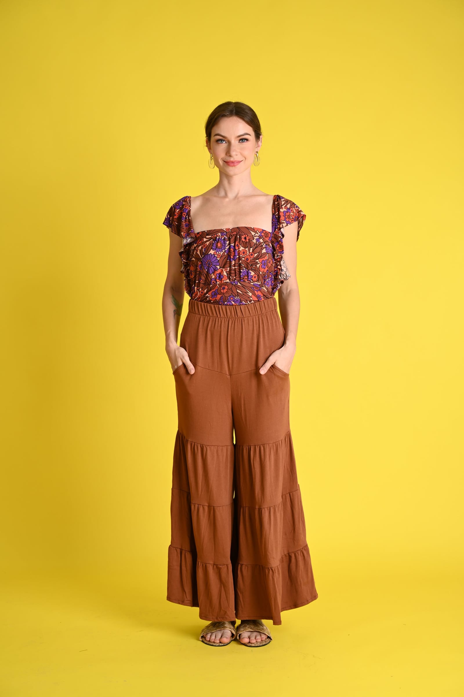 Swim 2023: Spice Swimsuit and Tiered Pants Cover-Up Set