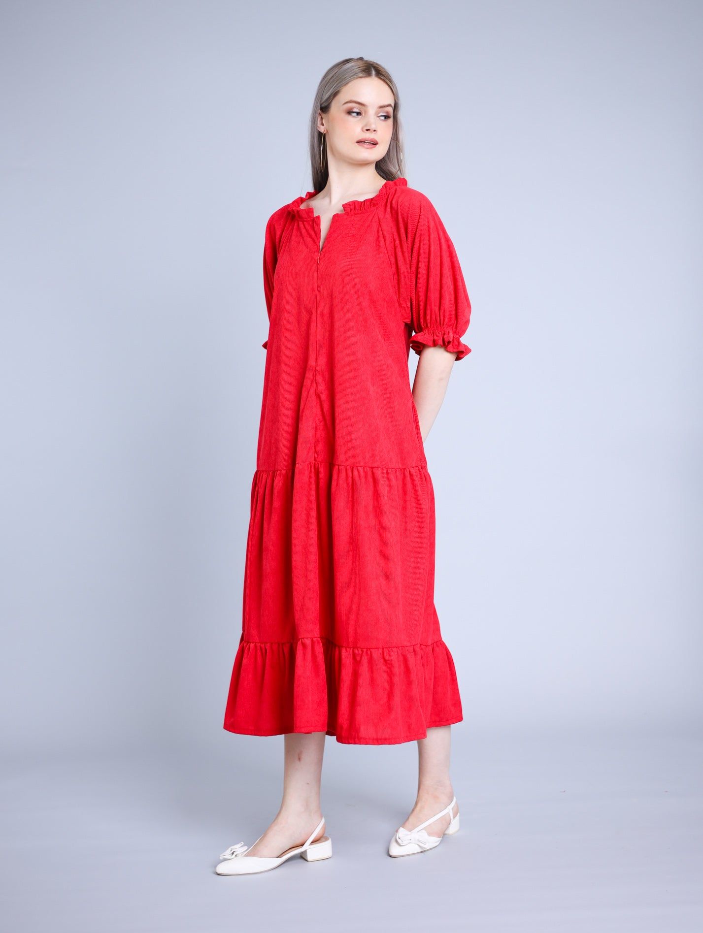 GS Holiday 2023: Audrey Dress in Christmas Red
