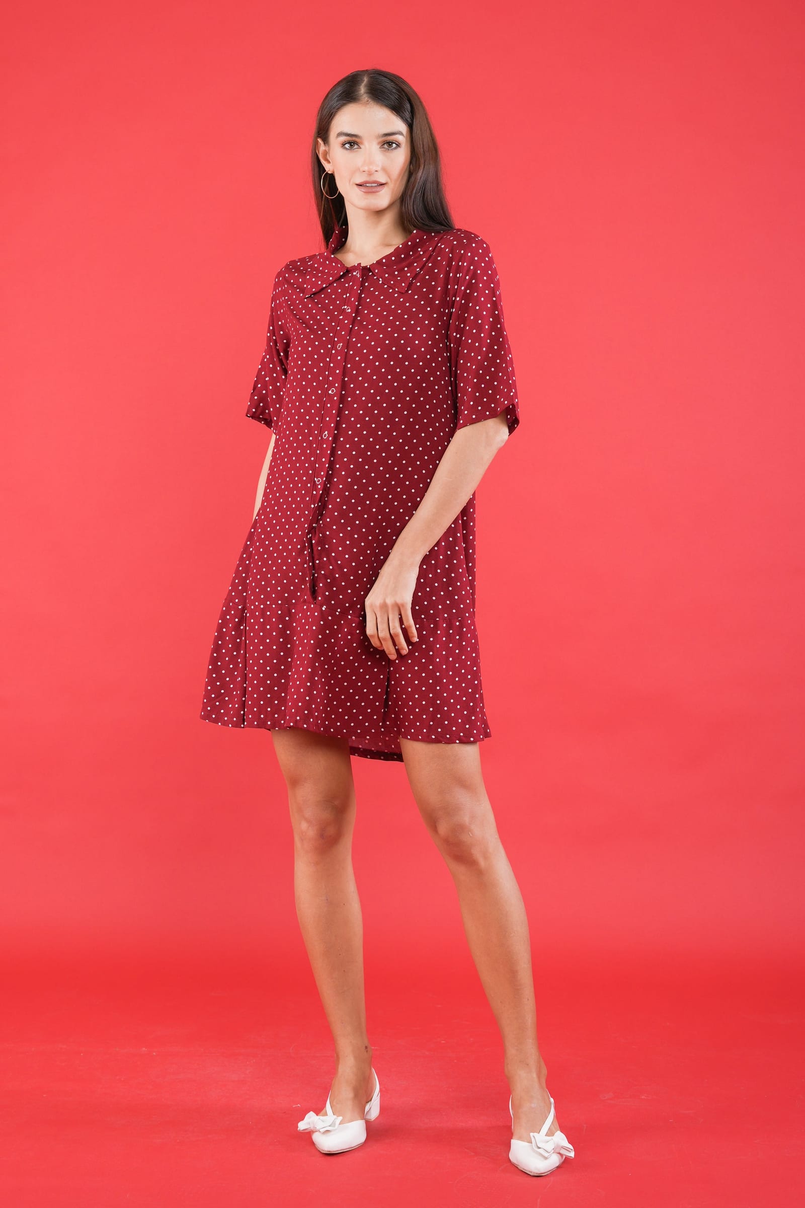 GET SPOTTED SHOP STOCKS GS Polka 2: Nyssa Buttoned Dress