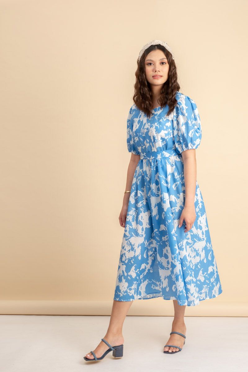 Madrid Blue/White Dress
