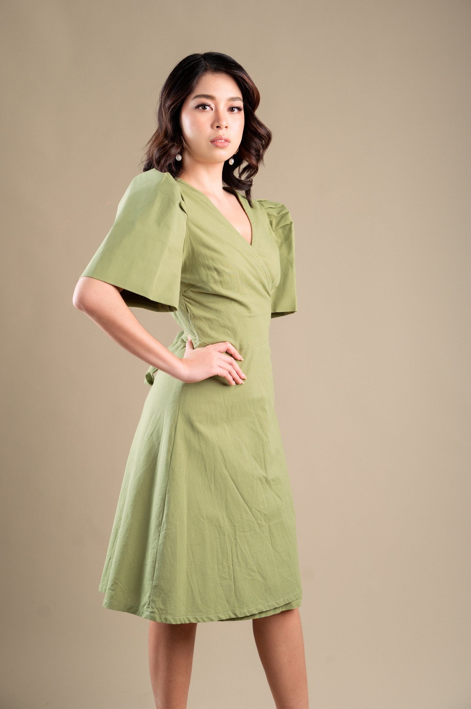 Maud London x Get Spotted: Julian Dress in Avocado