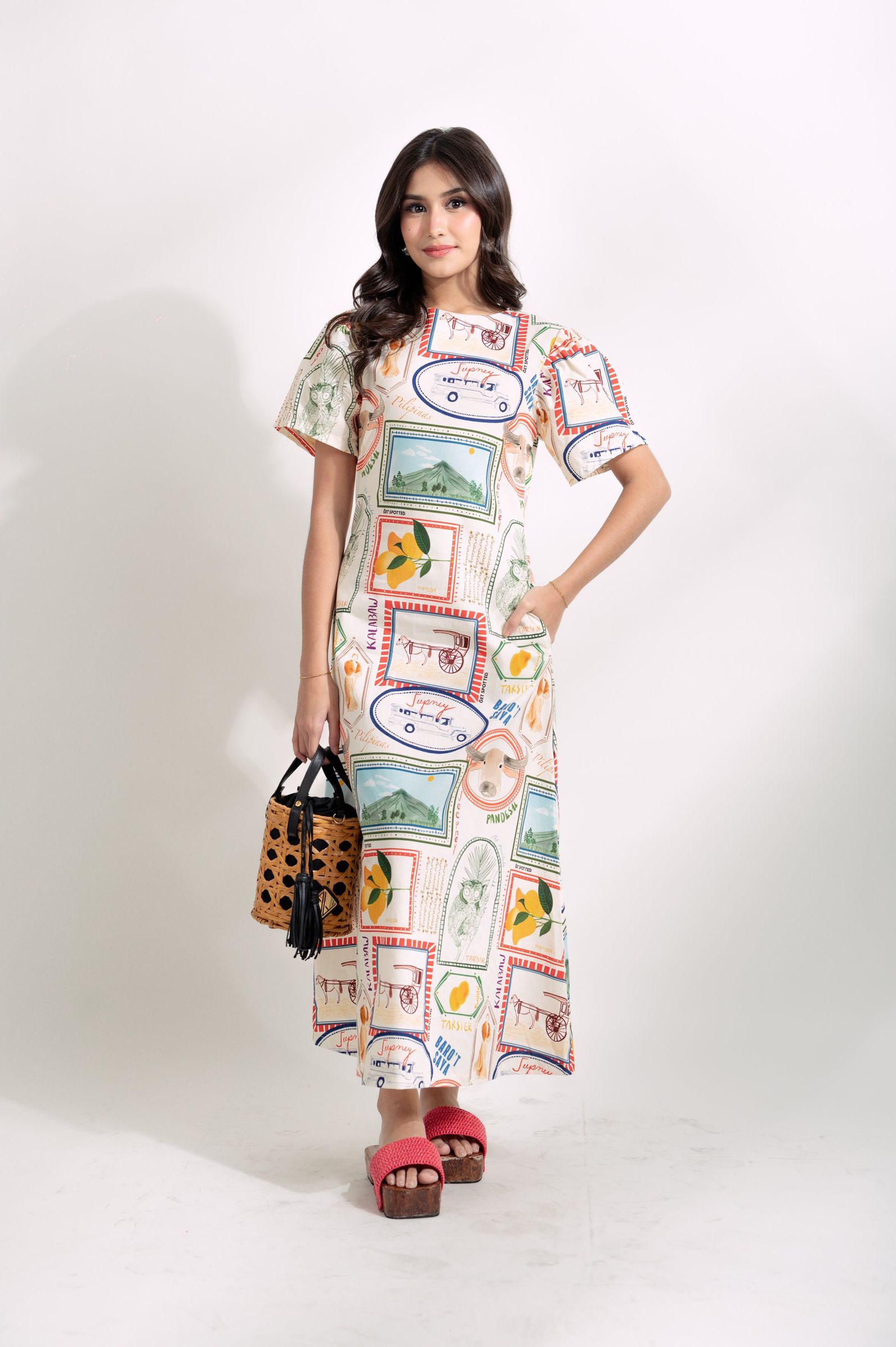 MNL EMGEE by Get Spotted: Katrina Maxi Dress in Pamana Postmark Fabric