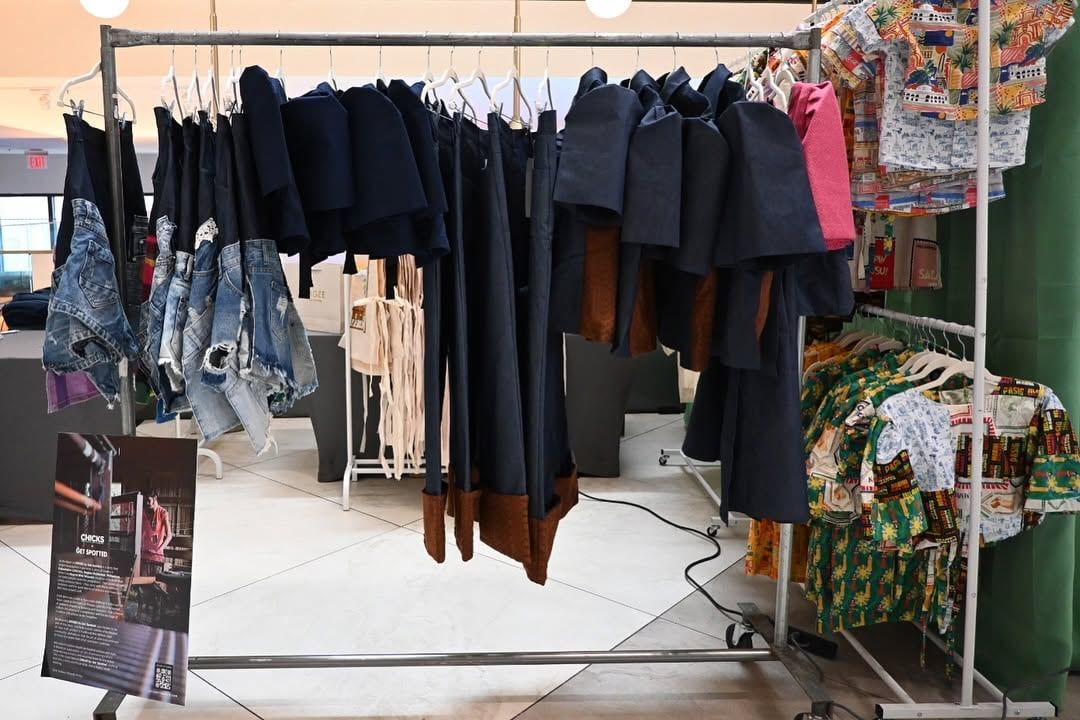Racks of CHICKS x Get Spotted hablon pieces at YAMAN New York